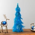 thumbnail image 1 of Northlight Small Two-Tone Layered Feathers Cone Tree Christmas Decoration - 16" - Turquoise, 1 of 6