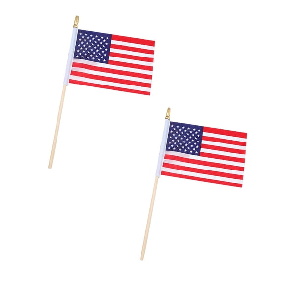 Small US Flags on Stick,Mini Flags for Outside 4x6 Inch US Hand Held Stick Flags with Kid Safe Spear Top,Patriotic Veterans Day Memorial Day Decorations