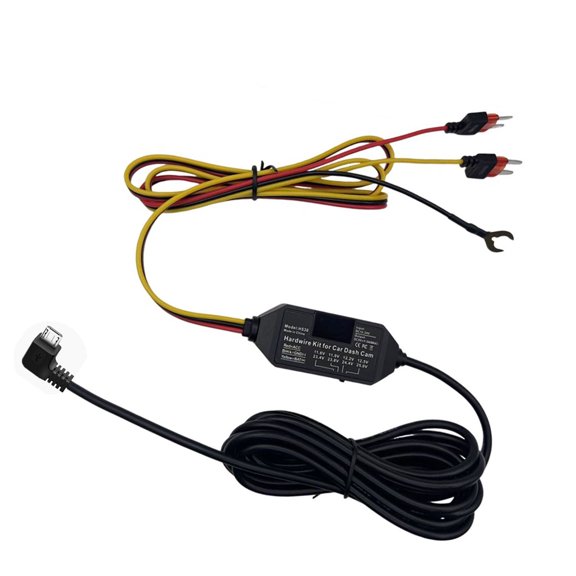 Small USB Hardwire Power Cord For Vehicle Recorder Containing Engine Start Sensing And Monitoring