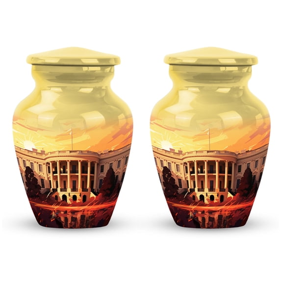 Small The White House Urn For Adult Female & Male - Urns For Ashes Adult Female Mother & Male - Human Ashes - Burial Urns For Human Ashes - Cremation Urn For Adults(Size - 3inch, 2pcs)