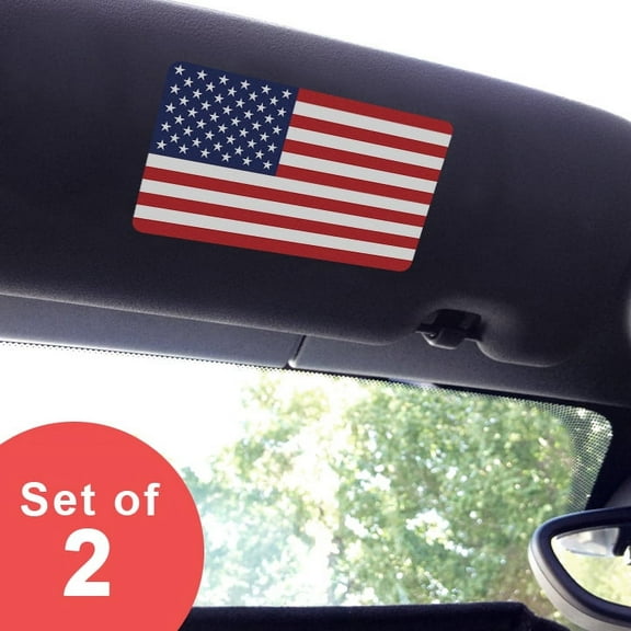 Small - United States Flag - Visor Sticker Set for MINI Cooper