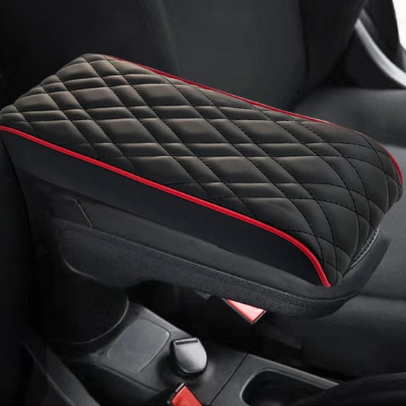 Small Universal Car Armrest Box Height Increasing Pad Made of Leather and Memory Foam for Comfortable Driving Support