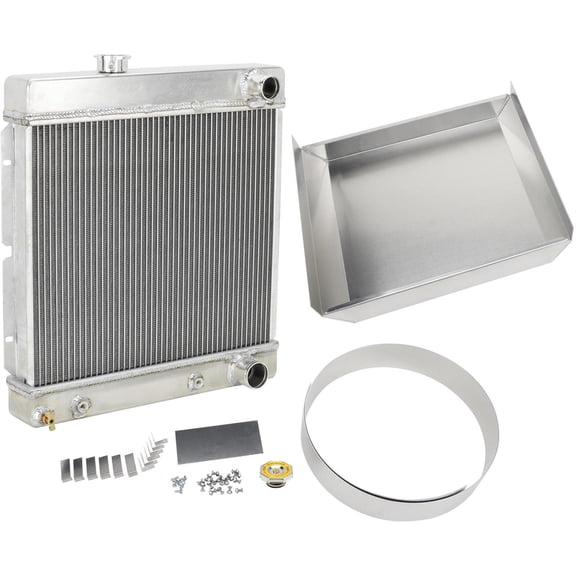 Small Universal Short Vertical Aluminum Radiator, RH w/Shroud