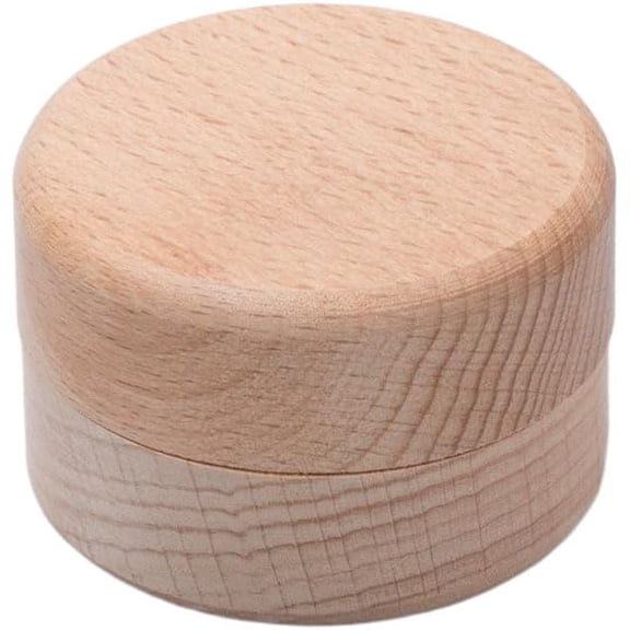 Small Unpainted Wooden Round Boxes with Lid, Circular Solid Wood Storage Box Jewelry Case Container