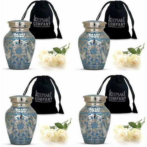 Small Urns for Human Ashes Keepsake - Mini Urns - Ashes Urn - Little Keepsake Urns - Ash Holders - Cremation Keepsakes for Ashes - Tiny ERN - Miniature Earn (Set of 4)