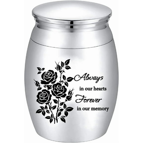 Small Urns for Human Ashes Mini Keepsake Sharing Urns Memorial Ashes Holder Stainless Steel Miniature Burial Funeral Jar for Pets Male Female Family 1.181.57in(Silver) Gray