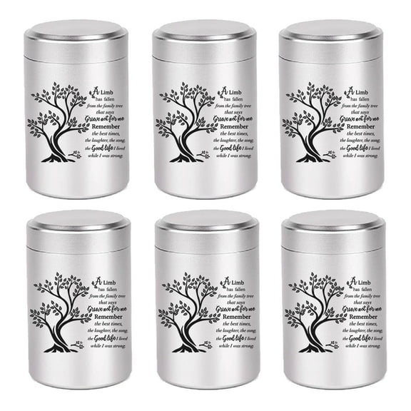 Small Urns for Human Ashes Set of 6 Mini Urn for Ashes 3 inches Keepsake Urns for Ashes container Memorial Ashes Container for Sharing Small Keepsake aluminum Urns Memorial Ashes Holder
