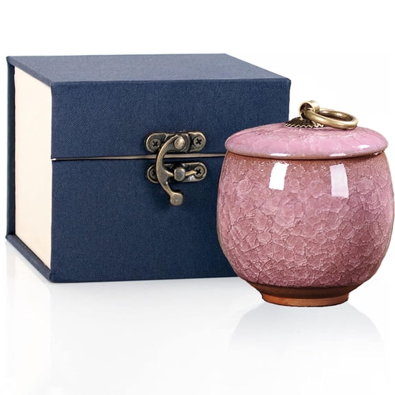Small Urns for Human Ashes, Ceramic Memorial Mini Ashes Urns, Hold 5.5 Cubic Inches of Ashes, Beautiful Mini Sharing Funeral Urns with Exquisite Box
