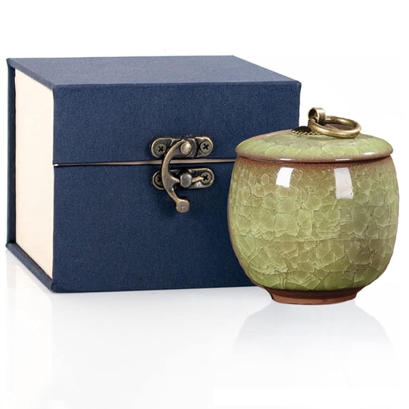 Small Urns for Human Ashes, Ceramic Memorial Mini Ashes Urns, Hold 5.5 Cubic Inches of Ashes, Beautiful Mini Sharing Funeral Urns with Exquisite Box