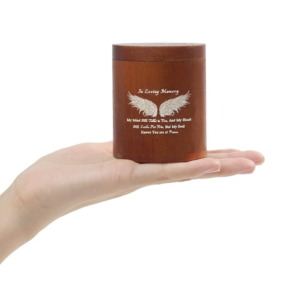Small Urns for Human Ashes Keepsake Urn, Small Cremation Urns for Human Ashes Adult Male Female, Wood Urn Box Funeral Cremate Memorial Box-Wing
