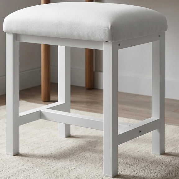 Small Vanity Stool, Cute Vanity Stools with Cushion, Makeup Vanity Chair for Small Spaces, Living Room, Bedroom, Bathroom, Entryway, Ottoman Foot Rest for Couch Sillas Modern