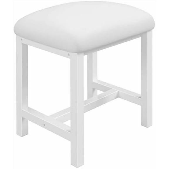 Small Vanity Stool, Cute Vanity Stools with Cushion, White Makeup Vanity Chair for Small Spaces, Living Room, Bedroom, Bathroom, Entryway, Ottoman Foot Rest for Couch Sillas Modern