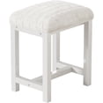 thumbnail image 1 of Small Vanity Stool, Cute Vanity Stools with Soft Faux Rabbit Fur Cushion, White Makeup Vanity Chair for Small Spaces, Living Room, Bedroom, Entryway, Foot Rest for Couch Sillas Modern, 1 of 15