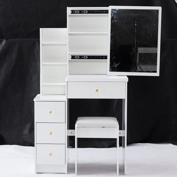 Small Vanity Table with Individually Packaged Hardware / Great for Small Bedrooms