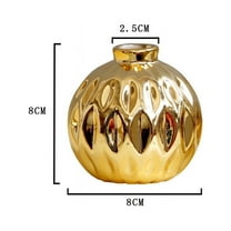 Small Vase Small Flower Embossed Fish Lip Pattern Crafts (Gold)