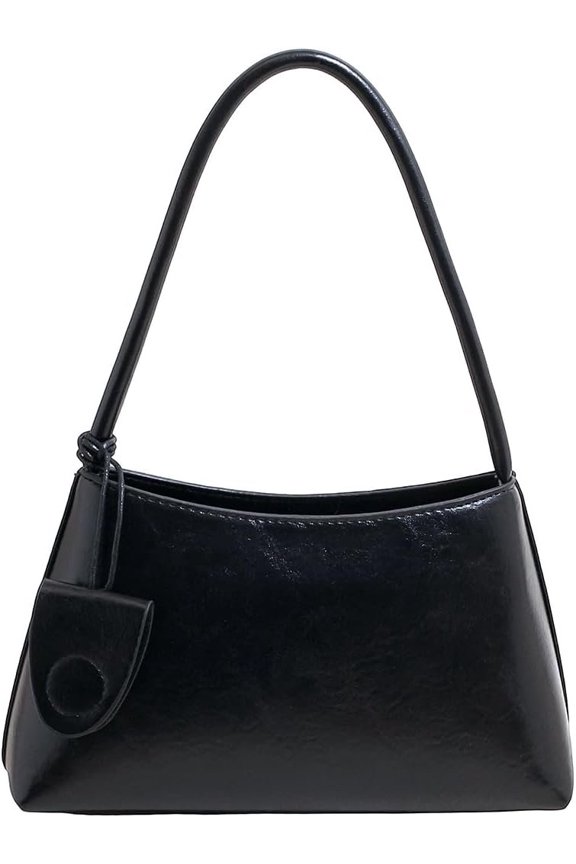 Small Vegan Leather Bag, 90s Retro Underarm Purse | Y2K Hobo Handbag, Smooth Zipper & Widened Strap, Fits Phone & Wallet, Going Out Bag & Daily Purse
