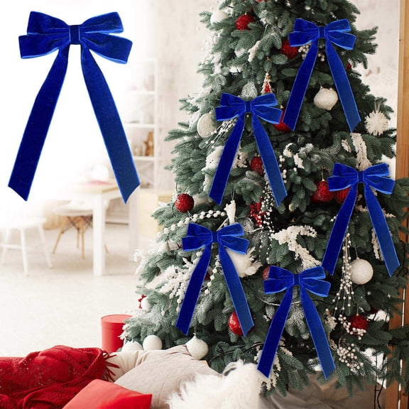 Small Velvet Christmas Bow Decorative Ribbon for Gift Packaging Apparel Accessories Holiday Tree Decor and Winter Home Seasonal Decoration