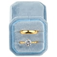 thumbnail image 1 of Small Velvet Ring Box Cut Edge Octagon for Wedding Engagement(Light Ocean Blue), 1 of 6
