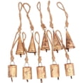thumbnail image 1 of Vivanta Vintage Gold Tin Bells – Christmas Ornaments, Wind Chimes Making Bell, DIY Crafts, Farmhouse Décor – Set of 10, 1 of 9