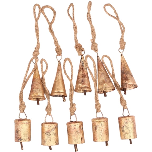 Vivanta Vintage Gold Tin Bells  Christmas Ornaments, Wind Chimes Making Bell, DIY Crafts, Farmhouse Dcor  Set of 10