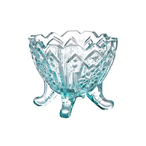 Small Vintage Embossed Glass Dessert Bowls, Colorful Footed Glass Dessert Cups for Sundae, Ice Cream, Fruit, Salad