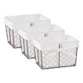 thumbnail image 1 of Small Gray Chicken Wire Bleached White Cotton Liner Basket (Set of 3) 9x7x6, 1 of 2