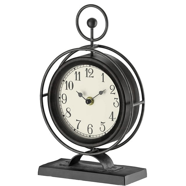 Small Vintage Metal Desk Clock, Decorative Table Clock for Living Room ...