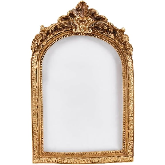 Small Vintage Picture Frame Retro Resin Gold oto Frame with Hooks and Easel Stand for Wall Hanging or Tabletop Display Ornate oto
