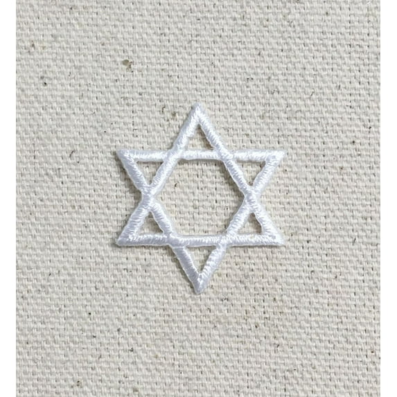 Small - WHITE - Hannukah - Jewish Star of David - Iron onApplique/Embroidered Patch