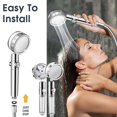 thumbnail image 1 of Small Waist Turbocharged Transparent Handle Shower Head with One Click Water Stop Filter for Efficient Bathing Experience, 1 of 8
