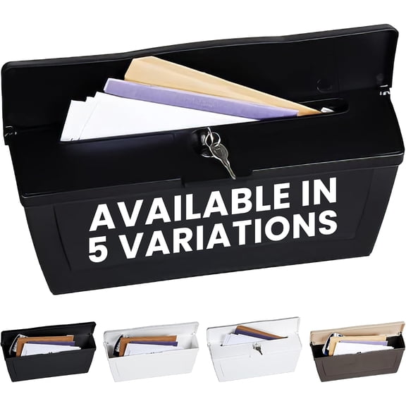 Small Wall Mount Mailbox with Lock & Keys for Porch, Easy Install, Lightweight, Heavy Duty, Rustproof, Maintenance-Free Horizontal Mail Box for House (Black)
