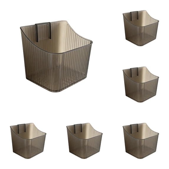 Small Wall Mounted Storage Organizer Bin, Floating Shelves Fridge Organizer Storage Box, Adhesive Cabinet Door Storage Basket, Plastic Makeup Containers for Kitchen, Bathroom, Cabinet, Pantry, Office