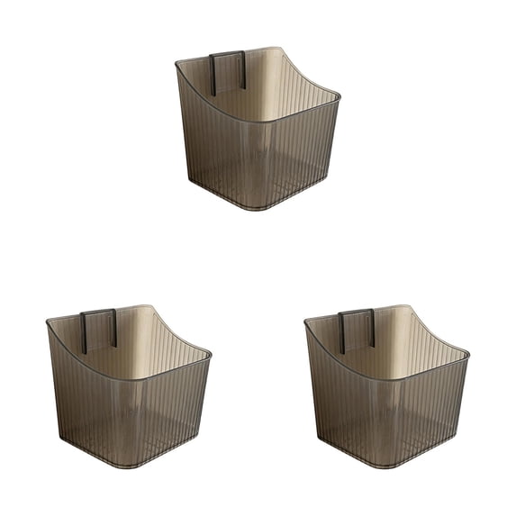 Small Wall Mounted Storage Organizer Bin, Floating Shelves Fridge Organizer Storage Box, Adhesive Cabinet Door Storage Basket, Plastic Makeup Containers for Kitchen, Bathroom, Cabinet, Pantry, Office