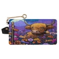 thumbnail image 1 of Small Wallet For Women Bifold Leather Pocket Coin Credit Card Holder With RFID Blocking A Cute Highland Cow, 1 of 6