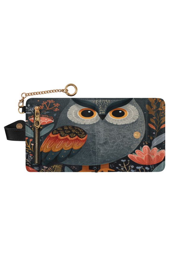 Small Wallet For Women Bifold Leather Pocket Coin Credit Card Holder With RFID Blocking A Owl