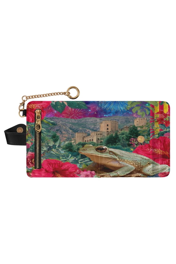 Small Wallet For Women Bifold Leather Pocket Coin Credit Card Holder With RFID Blocking An Island Tree Frog