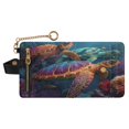 thumbnail image 1 of Small Wallet For Women Bifold Leather Pocket Coin Credit Card Holder With RFID Blocking Colorful Turtle Design, 1 of 6