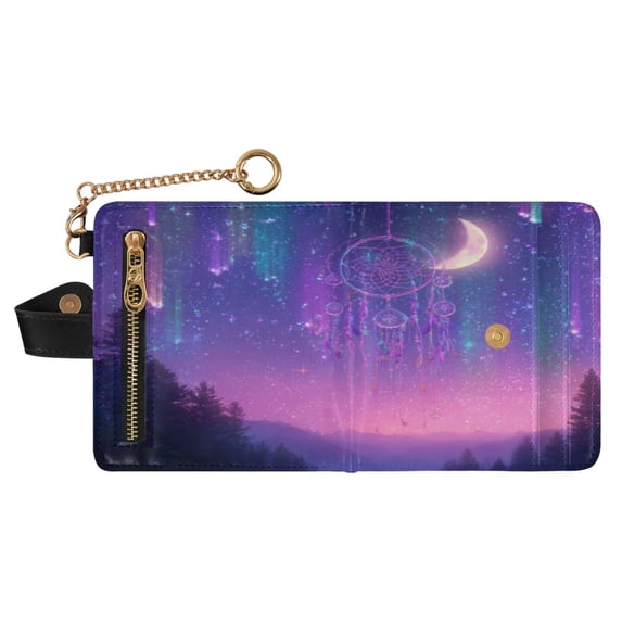 Small Wallet For Women Bifold Leather Pocket Coin Credit Card Holder With RFID Blocking Dreamy Night