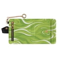 thumbnail image 1 of Small Wallet For Women Bifold Leather Pocket Coin Credit Card Holder With RFID Blocking Green White Simple Shapes, 1 of 6