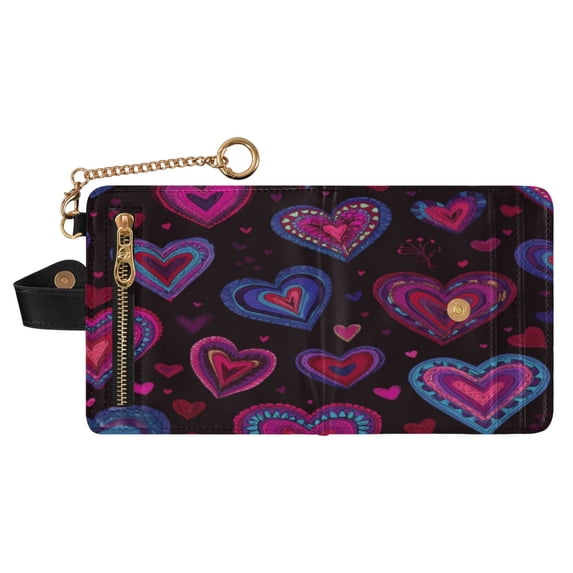 Small Wallet For Women Bifold Leather Pocket Coin Credit Card Holder With RFID Blocking Heart-shaped Images