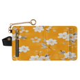 thumbnail image 1 of Small Wallet For Women Bifold Leather Pocket Coin Credit Card Holder With RFID Blocking Orange Flowers Pattern, 1 of 6