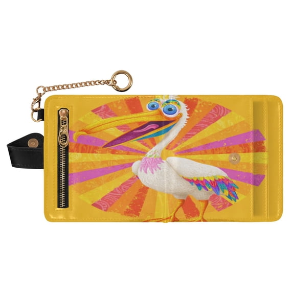 Small Wallet For Women Bifold Leather Pocket Coin Credit Card Holder With RFID Blocking Pelican with An Open Beak