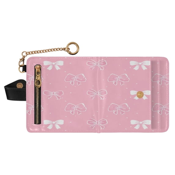 Small Wallet For Women Bifold Leather Pocket Coin Credit Card Holder With RFID Blocking Ribbons
