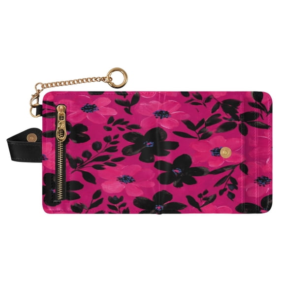 Small Wallet For Women Bifold Leather Pocket Coin Credit Card Holder With RFID Blocking Small Dark Black