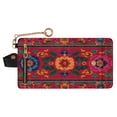 thumbnail image 1 of Small Wallet For Women Bifold Leather Pocket Coin Credit Card Holder With RFID Blocking Traditional Uzbek-style Patterns, 1 of 6