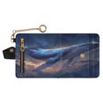 thumbnail image 1 of Small Wallet For Women Bifold Leather Pocket Coin Credit Card Holder With RFID Blocking Whales under The Starry Sky, 1 of 6