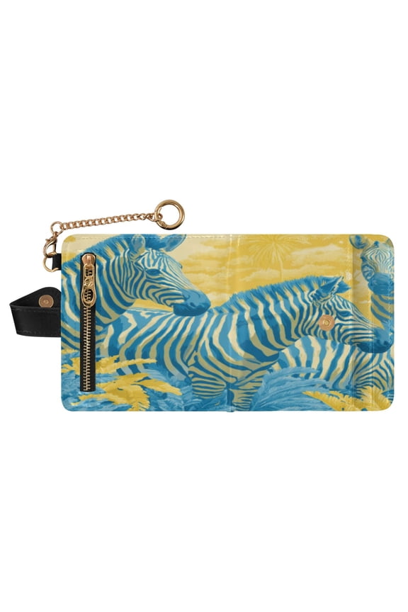 Small Wallet For Women Bifold Leather Pocket Coin Credit Card Holder With RFID Blocking Zebra-pattern