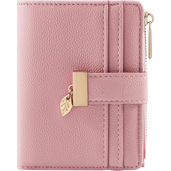Small Wallet Women Bifold Soft Leather Card Holder with ID Window Zipper  Pocket Wallets for Women