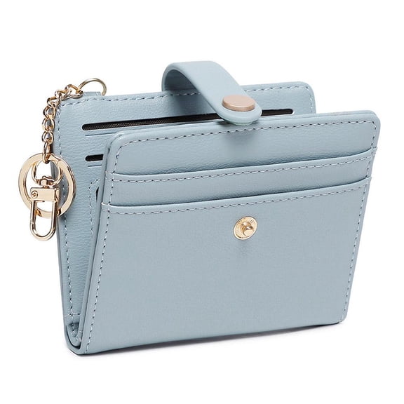 Small Wallet for Women,Leather Card Holder Wallets,Pockets Credit Card Holder Purse with Keychain,Compact Wallets with Zipper Coin Pocket,Fashion Small Pocket Wallet for Women