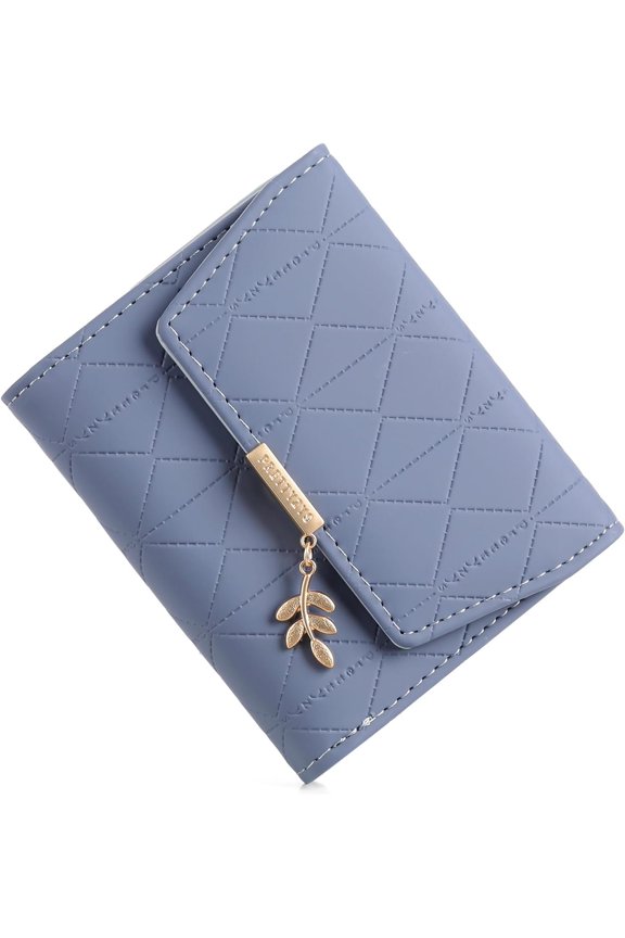 Small Wallet Women Leather RFID Blocking Card Holder Compact Wallets Zipper  Pocket with ID Window